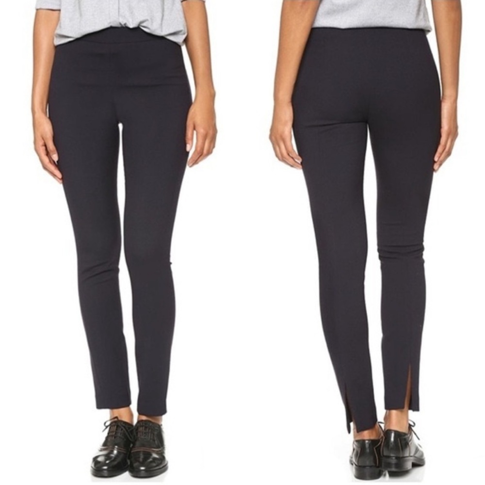 THEORY Talluva Navy Wool Straight Back Slit Leg Pants size 2